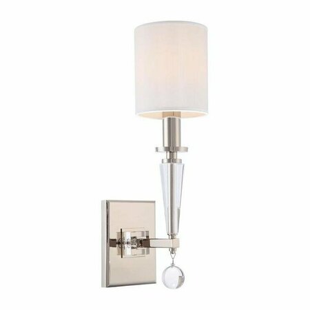 CRYSTORAMA Polished Nickel 2 Light Wall Sconce with Glass shade 8102-PN